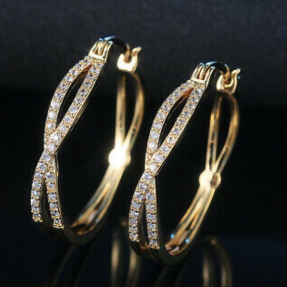 New 18k gold plated hoop earrings - Picture 2 of 6